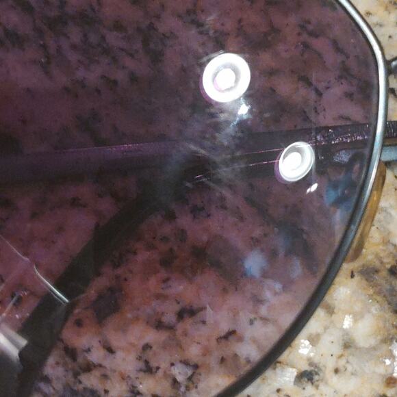 Ferragamo 511 Black Metal Aviator Sunglasses Purple Solid Color Lens - Picture 7 of 11